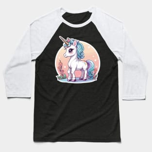 Unicorn Fantasy Illustration Baseball T-Shirt